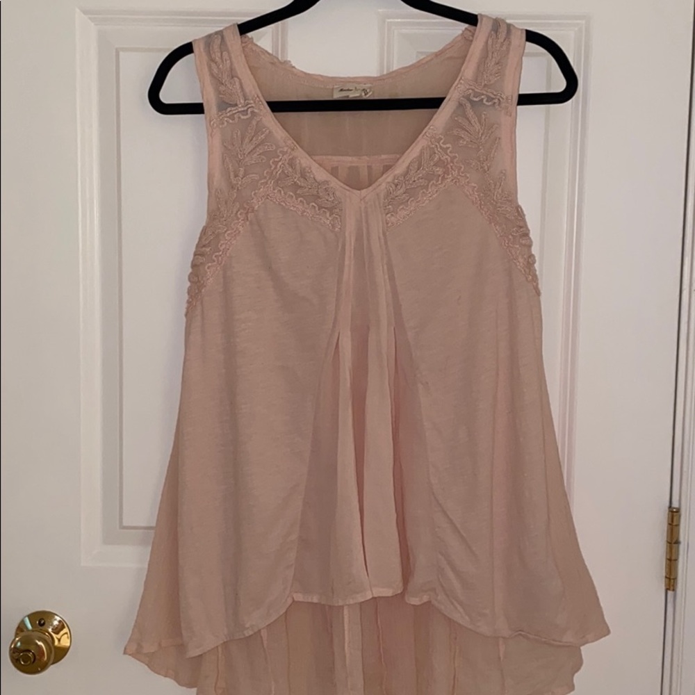 Anthropologie Meadow Rue Pink Sleeveless Blouse